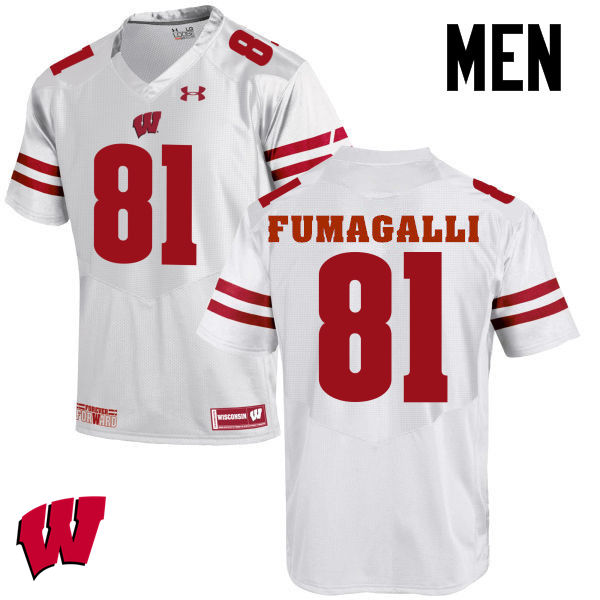 Wisconsin Badgers Men's #81 Troy Fumagalli NCAA Under Armour Authentic White College Stitched Football Jersey YX40U80HU